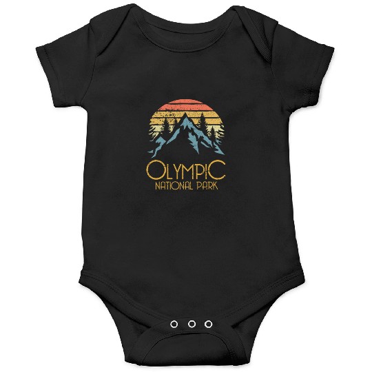 Retro Olympic National Park Washington Mountains S Onesies