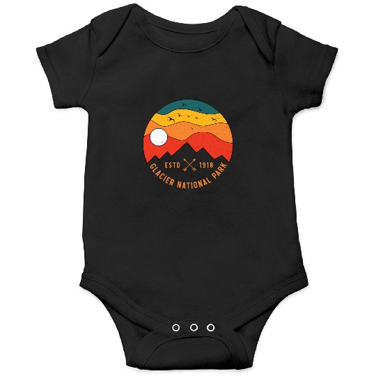 Retro Glacier National Park Montana Souvenir 80s Onesies
