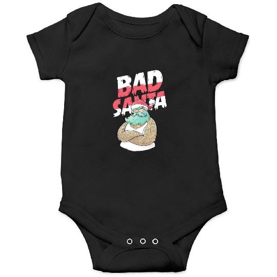 Bad Santa Claus Christmas Tattoo Onesies