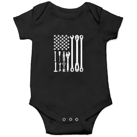 us flag mechanic Onesies