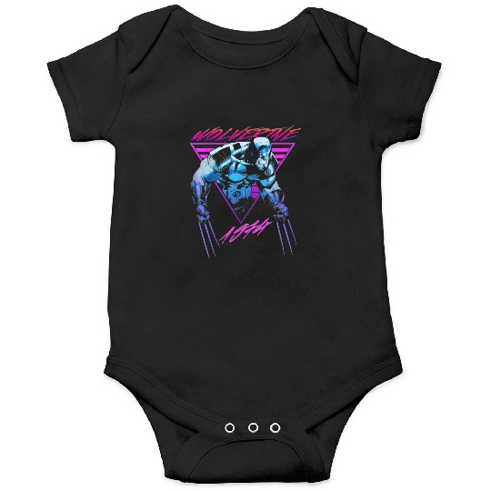 M-a-r-v-e-l W-o-l-verine Neon Retro Logan Graphic Onesies