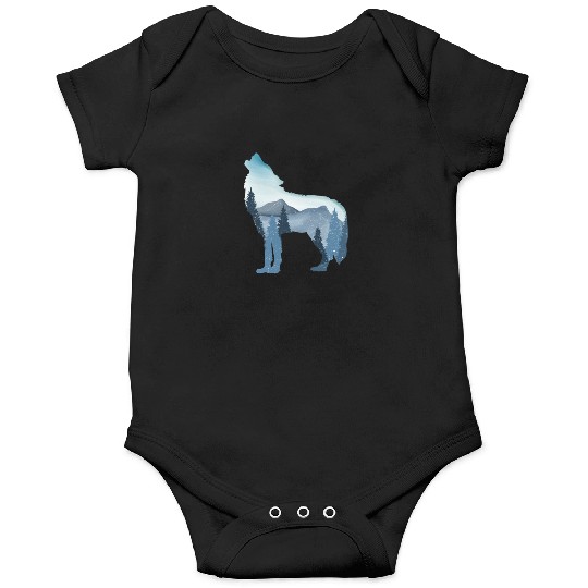 Alpha Wolf Art - Nature Background Onesies