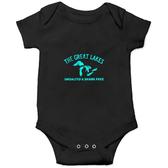 The Great Lakes Unsalted & Shark Free Michigan Gif Onesies