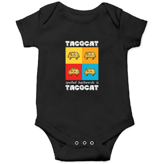 Funny Taco Cat Tacocat Spelled Backwards Palindrom Onesies