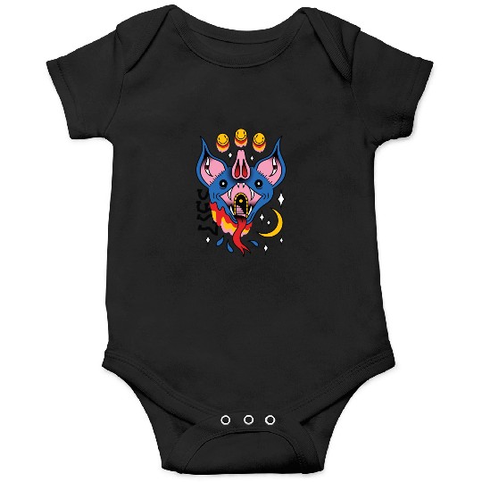 TRIPPY BAT TATTOO SURREAL Onesies