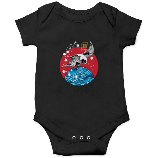 Two Asian Koi Fish on Waves Mountain Onesies
