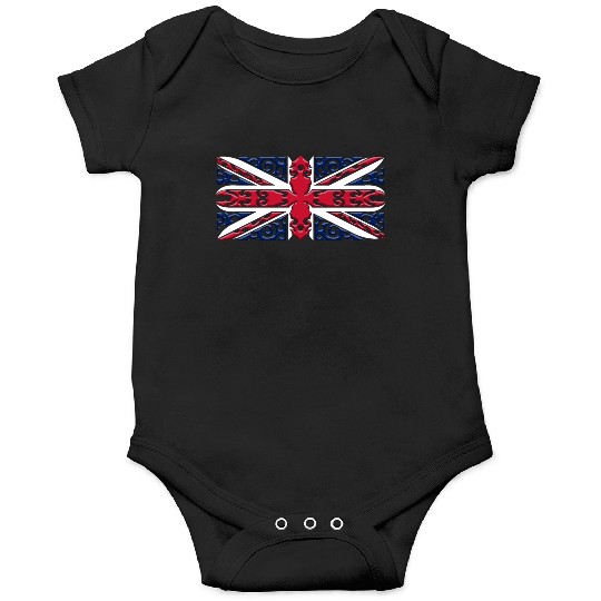 Union Jack British Flag Ornamental Style Onesies