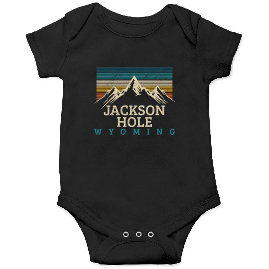 Jackson Hole Wyoming Vintage Mountains Nature Souv Onesies