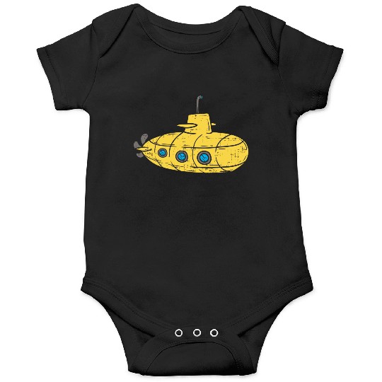 Us Navy Yellow Cartoon Submarine Cute Submariner B Onesies
