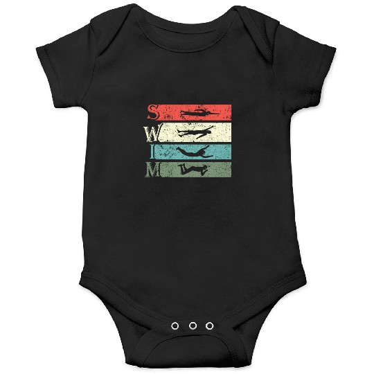 Retro Vintage Swimming Swimmers Swim Onesies