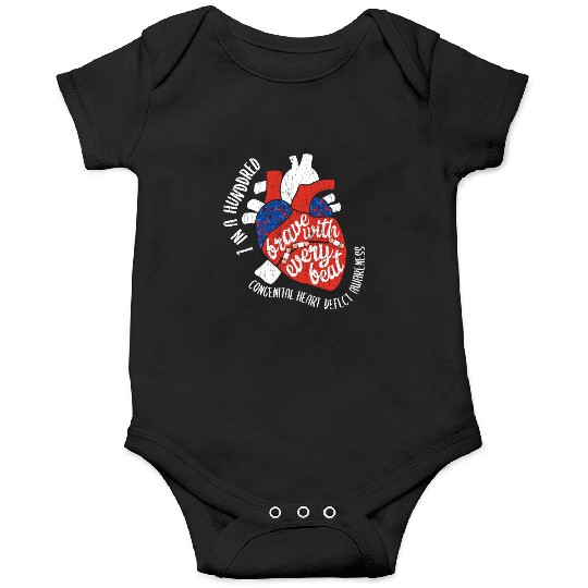 Brave With Every Beat CHD Awareness Happy Gift Onesies