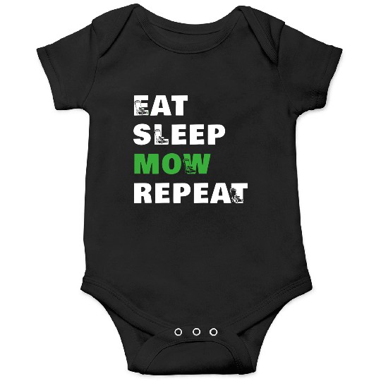 Eat Sleep Mow Repeat Funny Lawn Mowing Gardener Mo Onesies