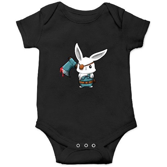 Killer Bunny With Axe Halloween Horror Onesies