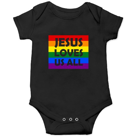 JESUS LOVES US ALL | LGBT gay pride | Rainbow Onesies