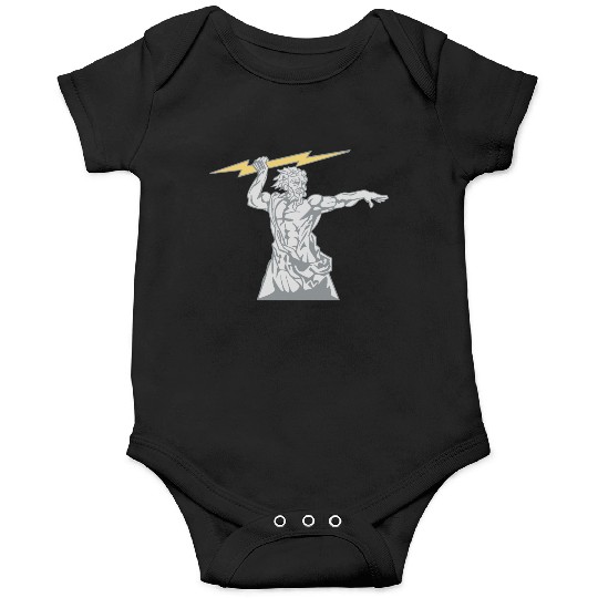 Greek mythology Zeus lightning bolt silhouette Onesies