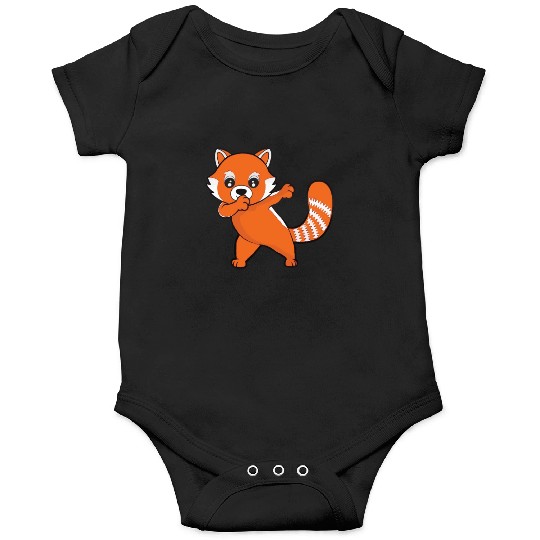 Dabbing Red Panda Cherry Blossoms Bamboo Onesies