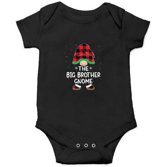 Christmas The Big Brother Gnome Buffalo Plaid Xmas Onesies