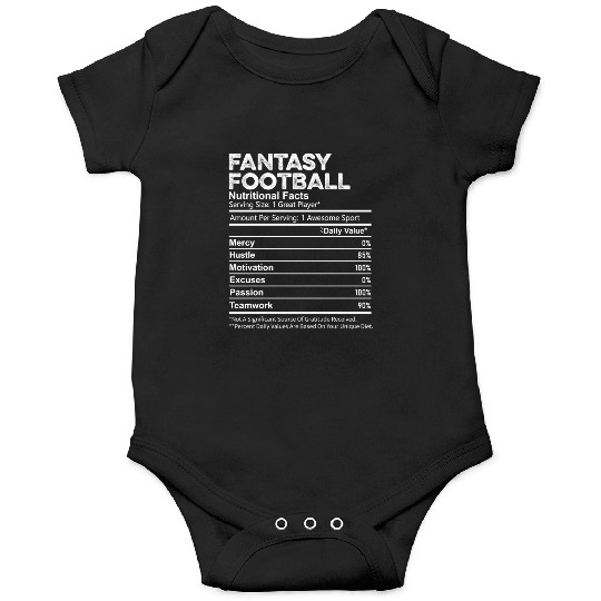 Funny Fantasy Football Nutrition Facts Player Men Onesies