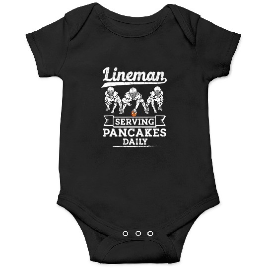 Football Lineman Serving Pancakes Daily Offensive Onesies