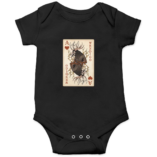 Wendigo Playing Card - Ace of Hearts Cryptid Art Onesies