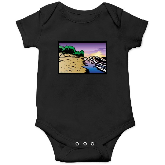 Purple Twilight Indiana Dunes Poster Onesies