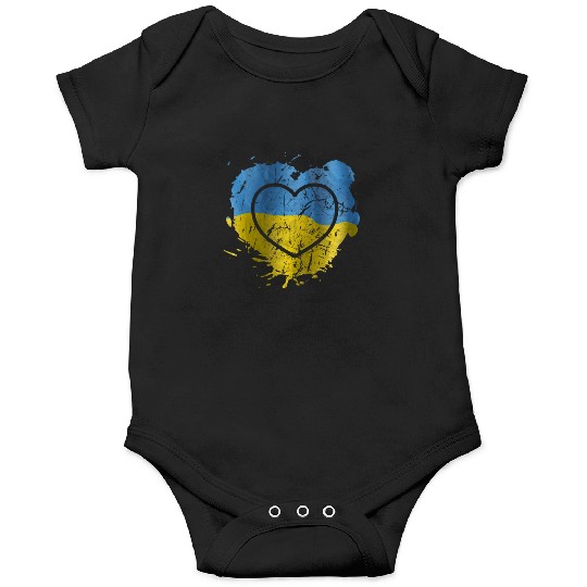 Ukrainian Heart National Colors Ukraine Flag Onesies
