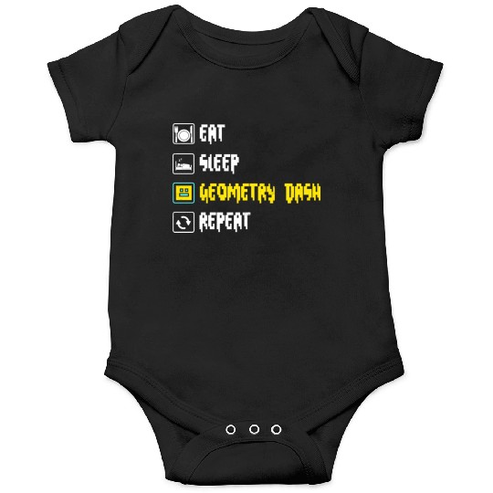 Eat sleep geometry dash repeat retro Jumper Repeat Onesies