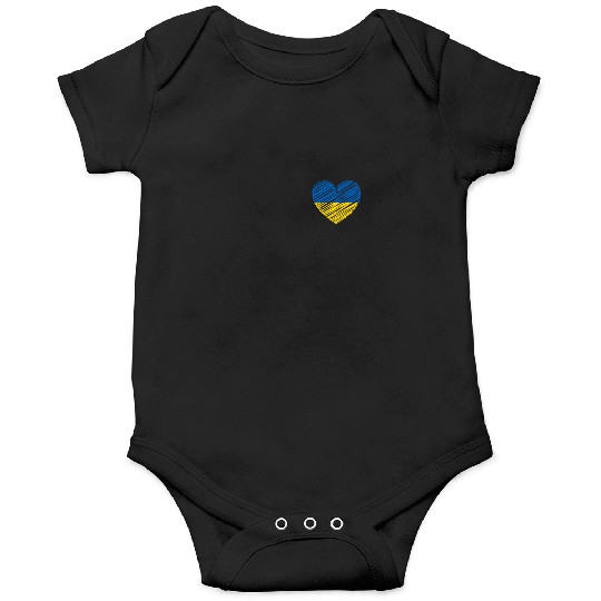 I Stand With Ukraine Ukrainian Heart Flag Onesies