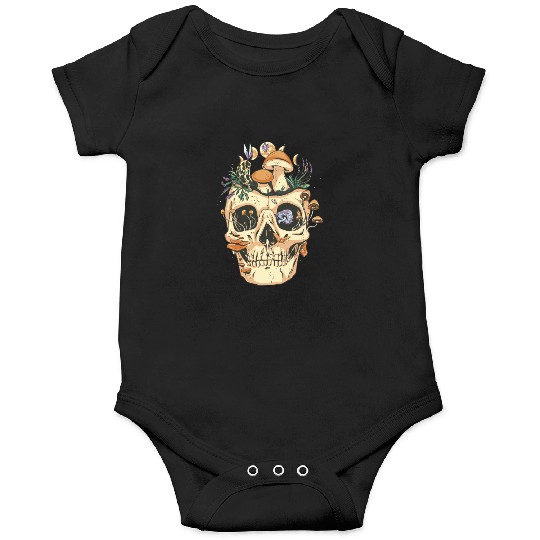 Skull mushrooms vintage skull mushrooms vintage gi Onesies