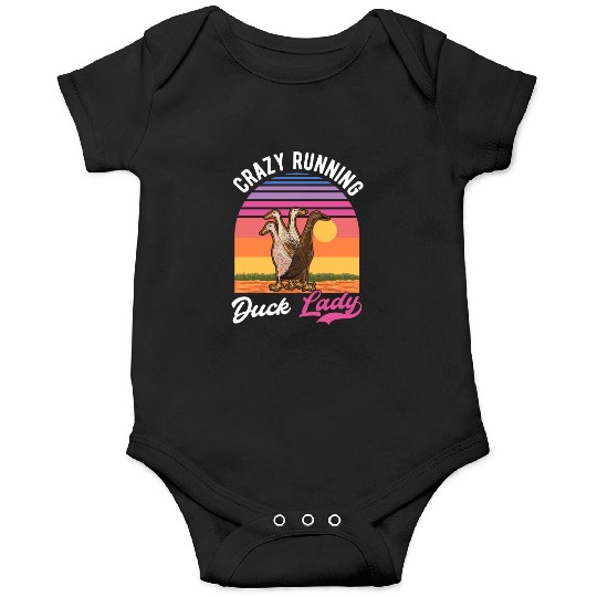 Crazy Running Duck Lady Indian Onesies