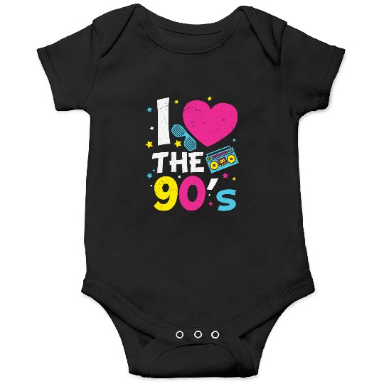 I Love The 90's Retro Heart Onesies