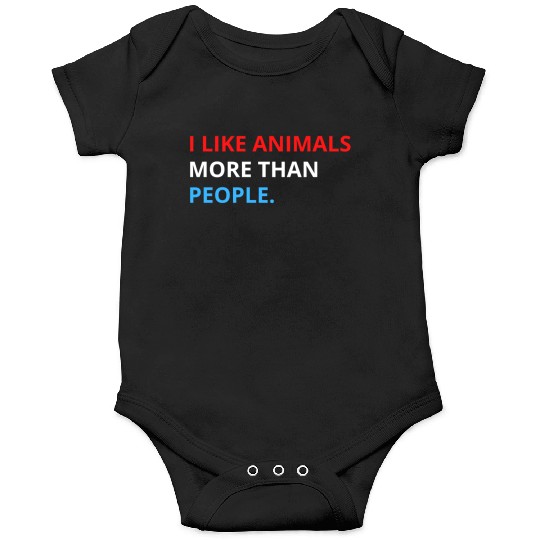 I Like Animals More Than People (Red, White & Blue Onesies
