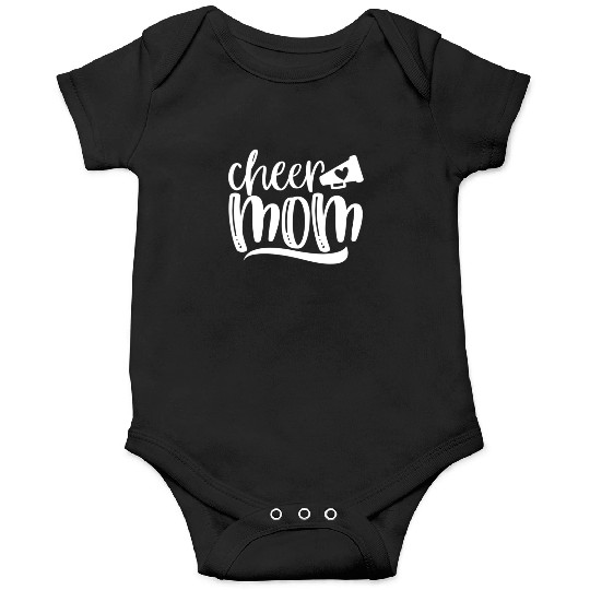 Womens Cheer Mom Onesies Megaphone with Heart Accen