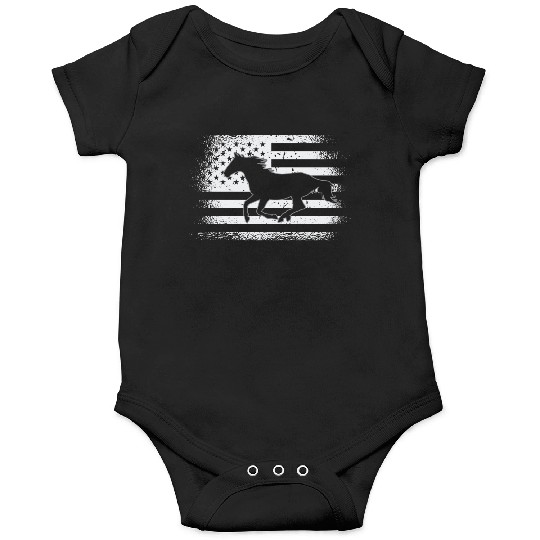 Patriotic Horse American Flag Horseback Riding Onesies
