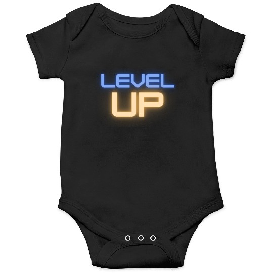 Black Level Up Neon Typography Onesies