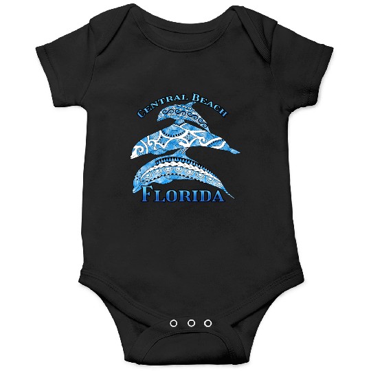 Central Beach Florida Vacation Tribal Dolphins Onesies