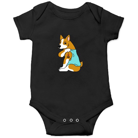 I Love Dad Corgi Onesies