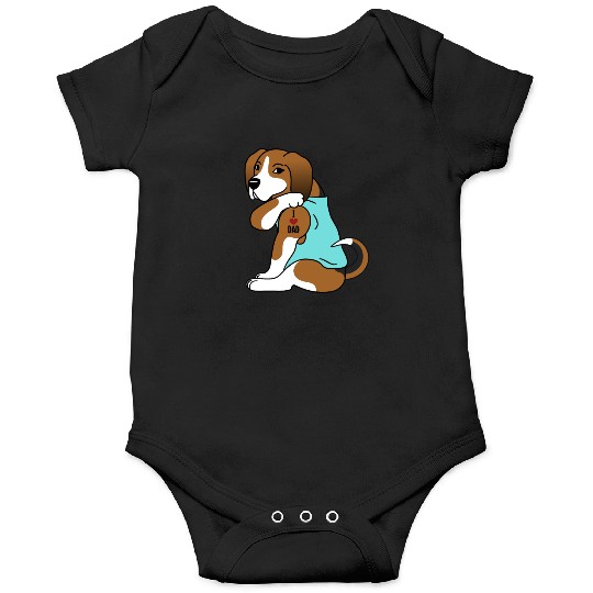 I Love Dad Basset Hound Onesies