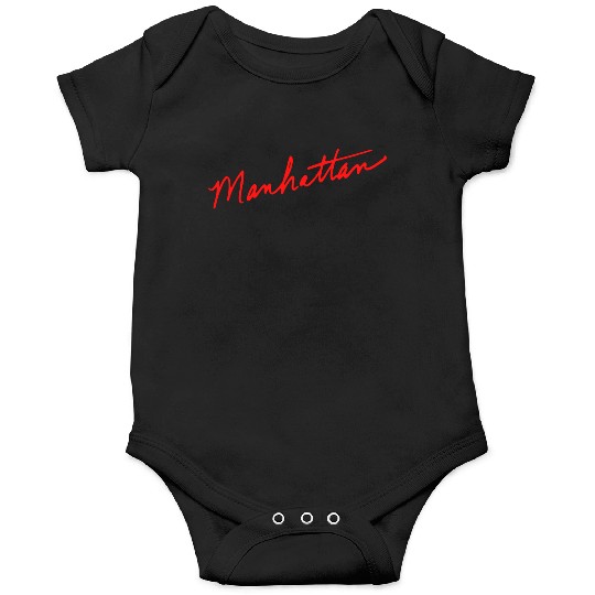 Manhattan handwritten red New York City Onesies