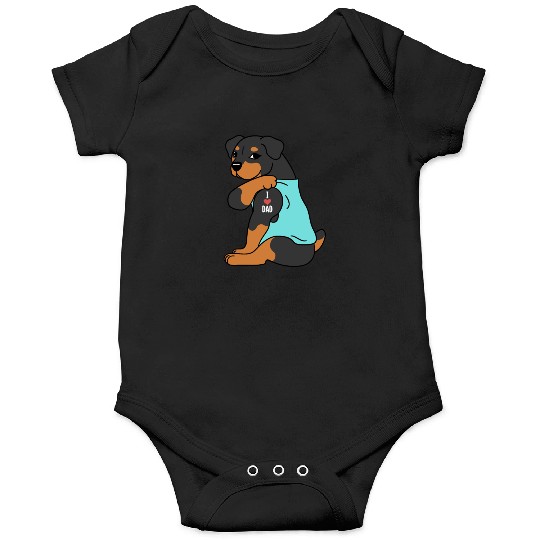 I Love Dad Rottweiler Onesies