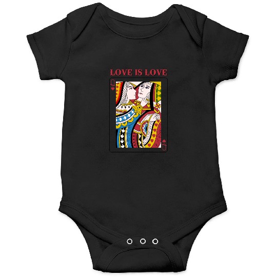 Love Is Love Queen Playing Card LGBT pride Lesbian Onesies