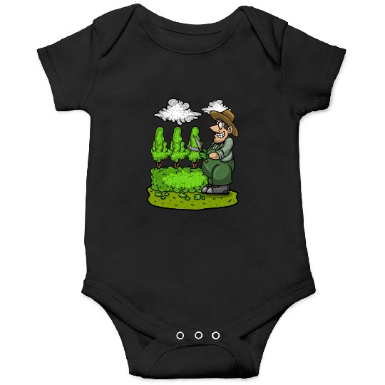 Garden Gardener Cut Hedge Middle Finger Gardening Onesies