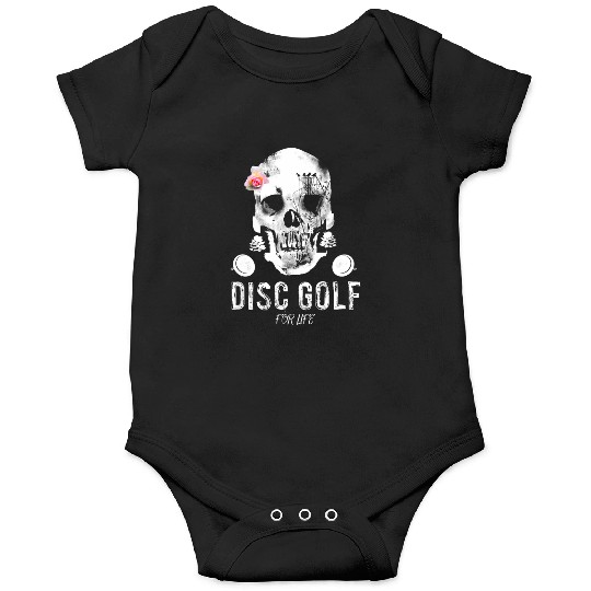 Skull Disc Golf For Life Onesies Funny Frolf Frisbee