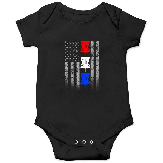 Red White and Blue Disc Golf Flag Onesies