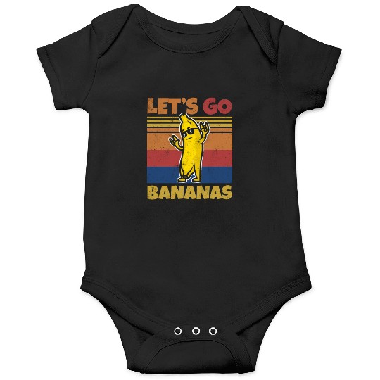 Retro Let's Bananas Funny Rocker Banana Onesies