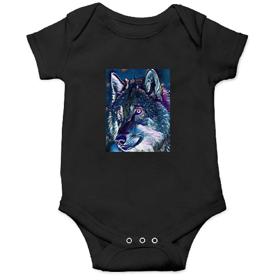 Cut Out Sticker Of Wolf In Midnight Onesies