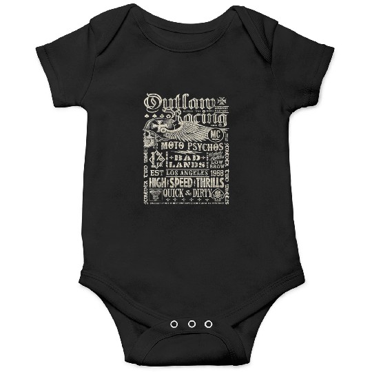 Womens Outlaw Racing Moto Psychos Skull Biker Onesies