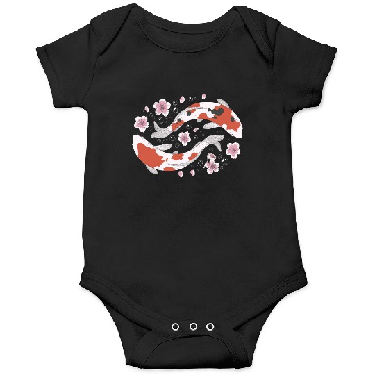 Japanese Koi Fish and Cherry Blossom Onesies
