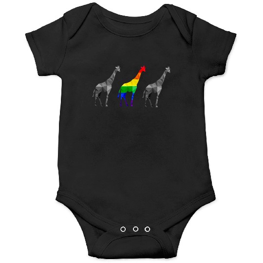 Giraffe LGBTQ Gay Pride Rainbow Flag Onesies