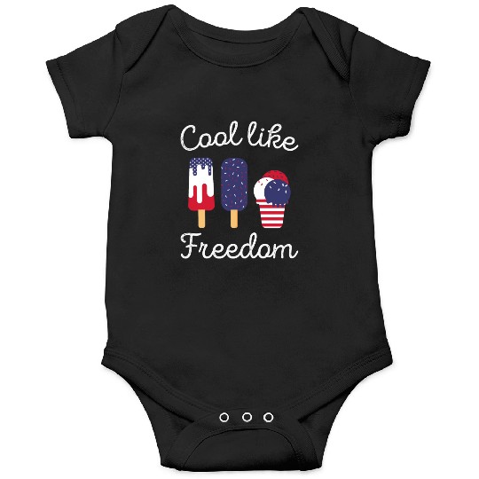 Ice Cream Freedom Popsicles US Flag Onesies